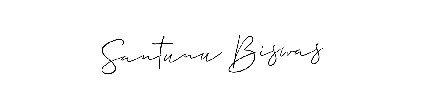How to make Santunu Biswas name signature. Use Allison_Script style for creating short signs online. This is the latest handwritten sign. Santunu Biswas signature style 2 images and pictures png