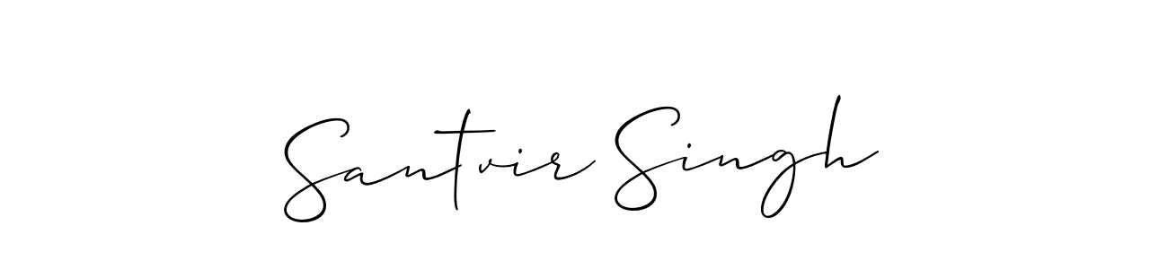 Use a signature maker to create a handwritten signature online. With this signature software, you can design (Allison_Script) your own signature for name Santvir Singh. Santvir Singh signature style 2 images and pictures png