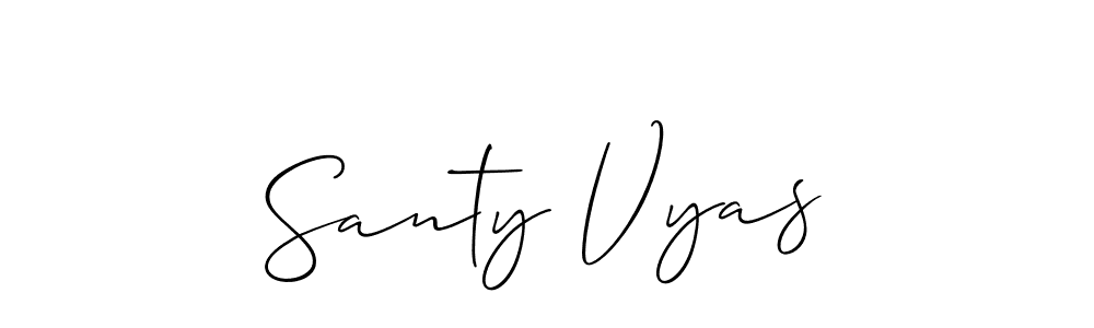 Make a beautiful signature design for name Santy Vyas. With this signature (Allison_Script) style, you can create a handwritten signature for free. Santy Vyas signature style 2 images and pictures png