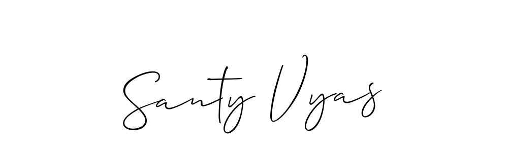 Make a beautiful signature design for name Santy Vyas. With this signature (Allison_Script) style, you can create a handwritten signature for free. Santy Vyas signature style 2 images and pictures png