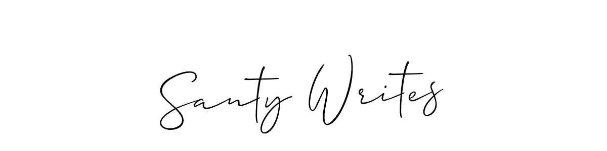 Use a signature maker to create a handwritten signature online. With this signature software, you can design (Allison_Script) your own signature for name Santy Writes. Santy Writes signature style 2 images and pictures png