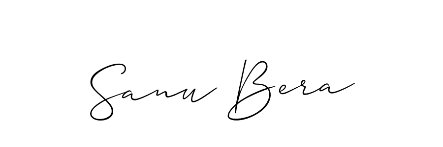 Allison_Script is a professional signature style that is perfect for those who want to add a touch of class to their signature. It is also a great choice for those who want to make their signature more unique. Get Sanu Bera name to fancy signature for free. Sanu Bera signature style 2 images and pictures png