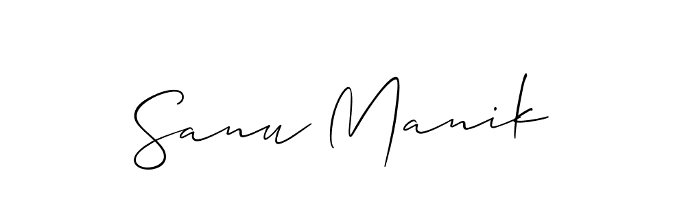 Sanu Manik stylish signature style. Best Handwritten Sign (Allison_Script) for my name. Handwritten Signature Collection Ideas for my name Sanu Manik. Sanu Manik signature style 2 images and pictures png