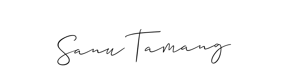 The best way (Allison_Script) to make a short signature is to pick only two or three words in your name. The name Sanu Tamang include a total of six letters. For converting this name. Sanu Tamang signature style 2 images and pictures png