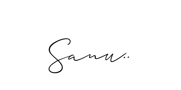 You can use this online signature creator to create a handwritten signature for the name Sanu... This is the best online autograph maker. Sanu.. signature style 2 images and pictures png
