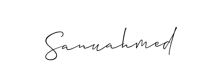 Sanuahmed stylish signature style. Best Handwritten Sign (Allison_Script) for my name. Handwritten Signature Collection Ideas for my name Sanuahmed. Sanuahmed signature style 2 images and pictures png