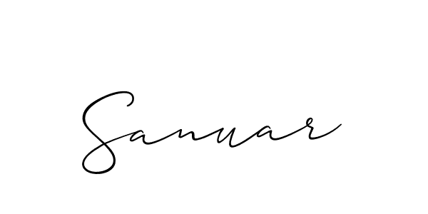 You should practise on your own different ways (Allison_Script) to write your name (Sanuar) in signature. don't let someone else do it for you. Sanuar signature style 2 images and pictures png