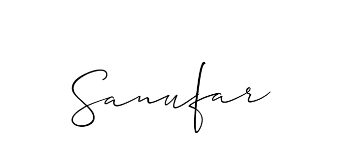 Design your own signature with our free online signature maker. With this signature software, you can create a handwritten (Allison_Script) signature for name Sanufar. Sanufar signature style 2 images and pictures png