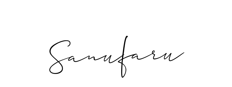 Also You can easily find your signature by using the search form. We will create Sanufaru name handwritten signature images for you free of cost using Allison_Script sign style. Sanufaru signature style 2 images and pictures png