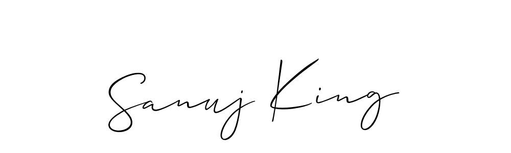 Create a beautiful signature design for name Sanuj King. With this signature (Allison_Script) fonts, you can make a handwritten signature for free. Sanuj King signature style 2 images and pictures png