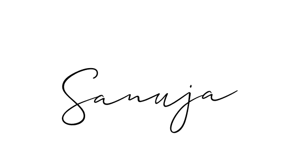 How to make Sanuja signature? Allison_Script is a professional autograph style. Create handwritten signature for Sanuja name. Sanuja signature style 2 images and pictures png
