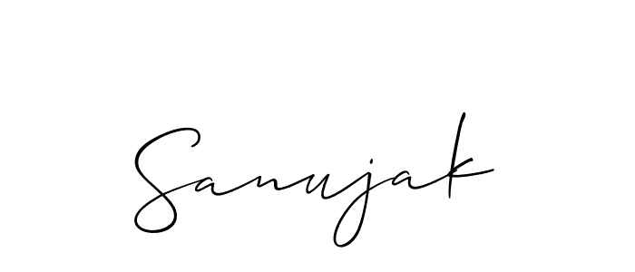 How to Draw Sanujak signature style? Allison_Script is a latest design signature styles for name Sanujak. Sanujak signature style 2 images and pictures png