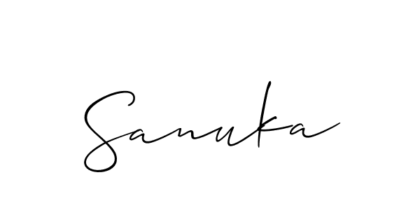 Similarly Allison_Script is the best handwritten signature design. Signature creator online .You can use it as an online autograph creator for name Sanuka. Sanuka signature style 2 images and pictures png