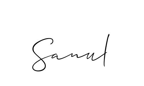 Design your own signature with our free online signature maker. With this signature software, you can create a handwritten (Allison_Script) signature for name Sanul. Sanul signature style 2 images and pictures png