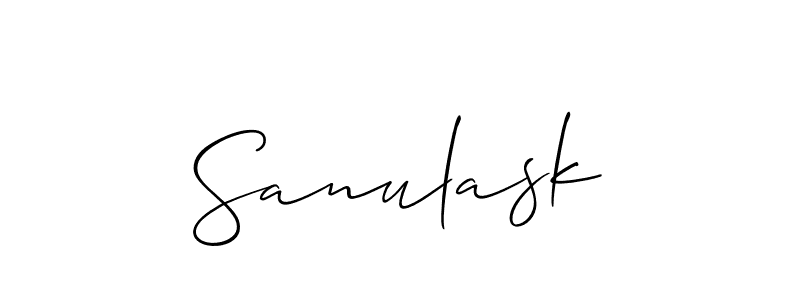 Also You can easily find your signature by using the search form. We will create Sanulask name handwritten signature images for you free of cost using Allison_Script sign style. Sanulask signature style 2 images and pictures png