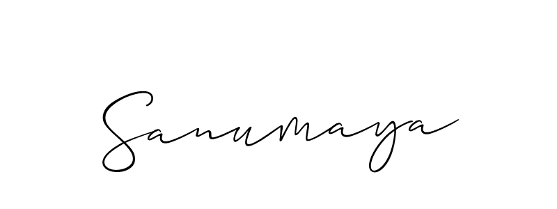Make a short Sanumaya signature style. Manage your documents anywhere anytime using Allison_Script. Create and add eSignatures, submit forms, share and send files easily. Sanumaya signature style 2 images and pictures png