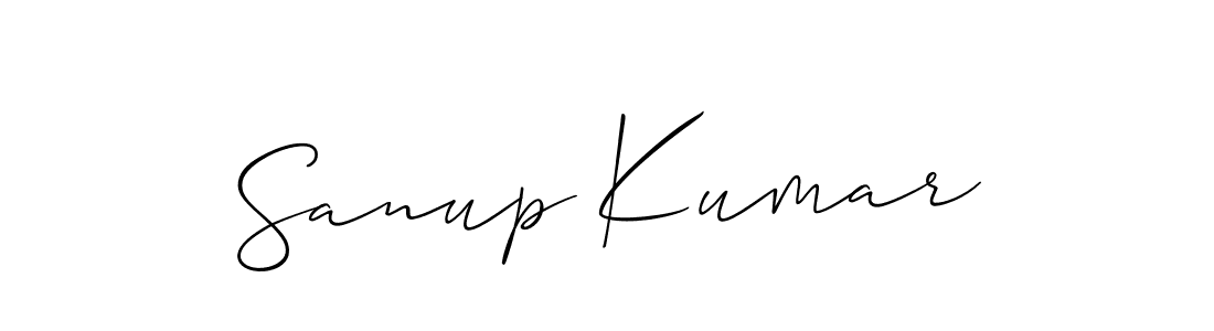 The best way (Allison_Script) to make a short signature is to pick only two or three words in your name. The name Sanup Kumar include a total of six letters. For converting this name. Sanup Kumar signature style 2 images and pictures png