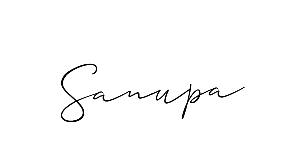 Make a short Sanupa signature style. Manage your documents anywhere anytime using Allison_Script. Create and add eSignatures, submit forms, share and send files easily. Sanupa signature style 2 images and pictures png