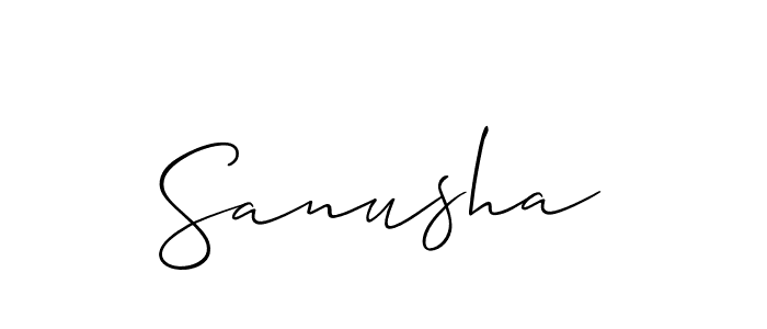 How to make Sanusha signature? Allison_Script is a professional autograph style. Create handwritten signature for Sanusha name. Sanusha signature style 2 images and pictures png