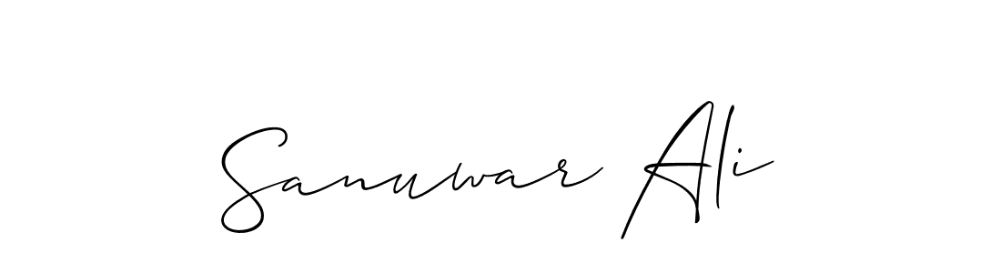 You should practise on your own different ways (Allison_Script) to write your name (Sanuwar Ali) in signature. don't let someone else do it for you. Sanuwar Ali signature style 2 images and pictures png