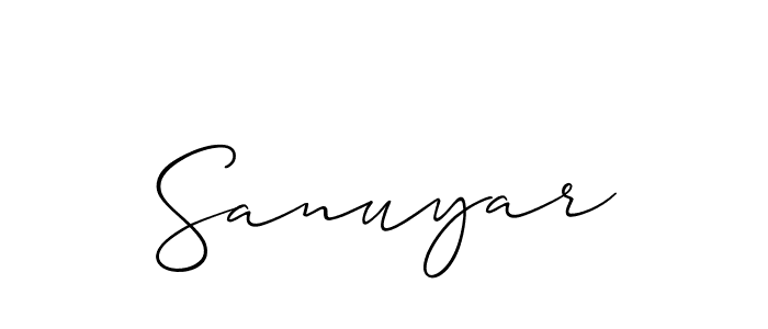 How to make Sanuyar name signature. Use Allison_Script style for creating short signs online. This is the latest handwritten sign. Sanuyar signature style 2 images and pictures png