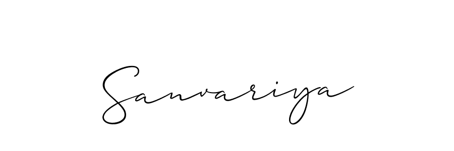 Create a beautiful signature design for name Sanvariya. With this signature (Allison_Script) fonts, you can make a handwritten signature for free. Sanvariya signature style 2 images and pictures png