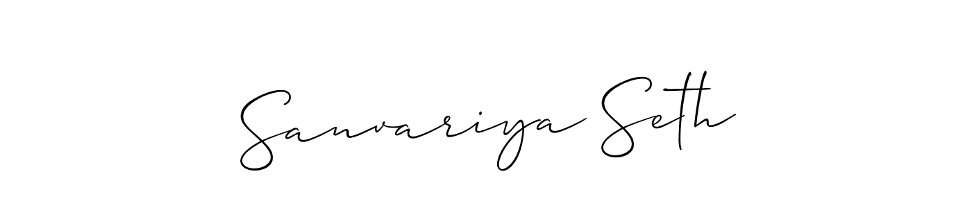 Use a signature maker to create a handwritten signature online. With this signature software, you can design (Allison_Script) your own signature for name Sanvariya Seth. Sanvariya Seth signature style 2 images and pictures png