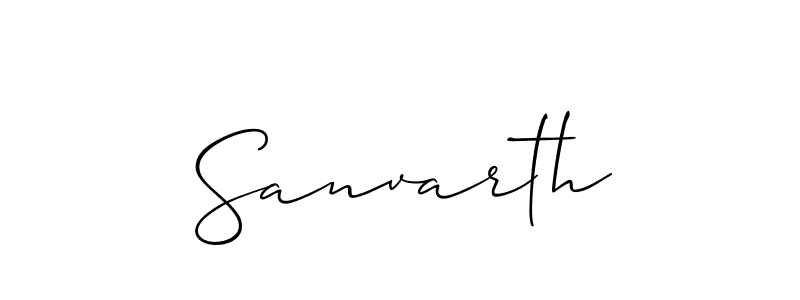 How to make Sanvarth name signature. Use Allison_Script style for creating short signs online. This is the latest handwritten sign. Sanvarth signature style 2 images and pictures png