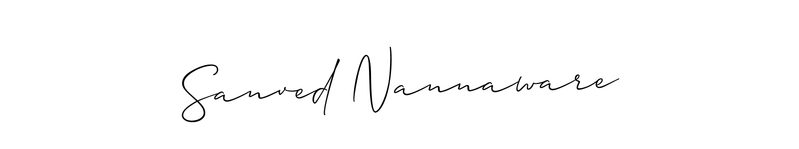 You should practise on your own different ways (Allison_Script) to write your name (Sanved Nannaware) in signature. don't let someone else do it for you. Sanved Nannaware signature style 2 images and pictures png