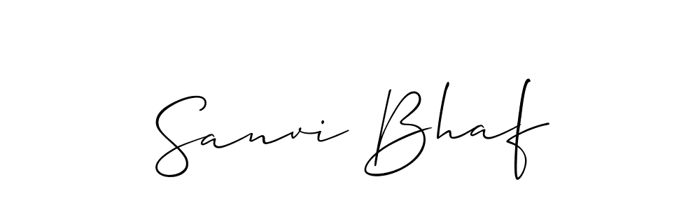 Also You can easily find your signature by using the search form. We will create Sanvi Bhaf name handwritten signature images for you free of cost using Allison_Script sign style. Sanvi Bhaf signature style 2 images and pictures png