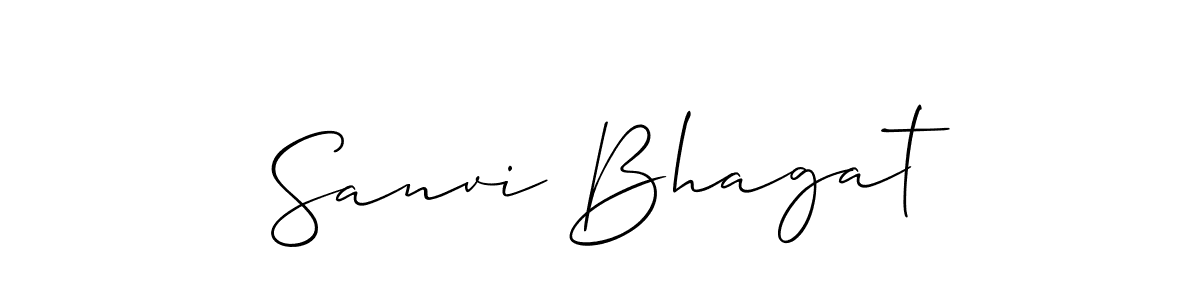 Make a beautiful signature design for name Sanvi Bhagat. With this signature (Allison_Script) style, you can create a handwritten signature for free. Sanvi Bhagat signature style 2 images and pictures png