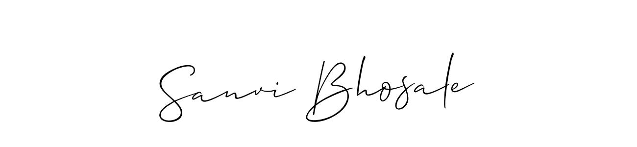 Create a beautiful signature design for name Sanvi Bhosale. With this signature (Allison_Script) fonts, you can make a handwritten signature for free. Sanvi Bhosale signature style 2 images and pictures png