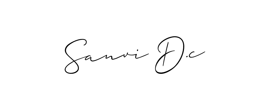 Use a signature maker to create a handwritten signature online. With this signature software, you can design (Allison_Script) your own signature for name Sanvi D.c. Sanvi D.c signature style 2 images and pictures png