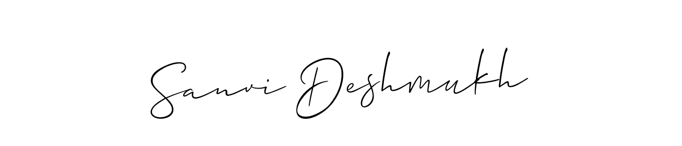 Make a beautiful signature design for name Sanvi Deshmukh. With this signature (Allison_Script) style, you can create a handwritten signature for free. Sanvi Deshmukh signature style 2 images and pictures png