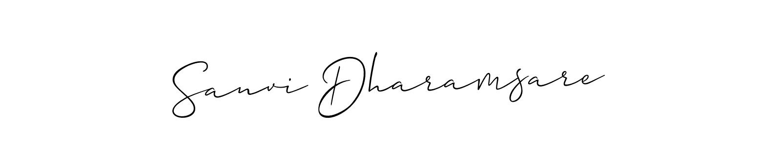 How to make Sanvi Dharamsare name signature. Use Allison_Script style for creating short signs online. This is the latest handwritten sign. Sanvi Dharamsare signature style 2 images and pictures png