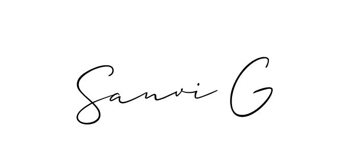 This is the best signature style for the Sanvi G name. Also you like these signature font (Allison_Script). Mix name signature. Sanvi G signature style 2 images and pictures png
