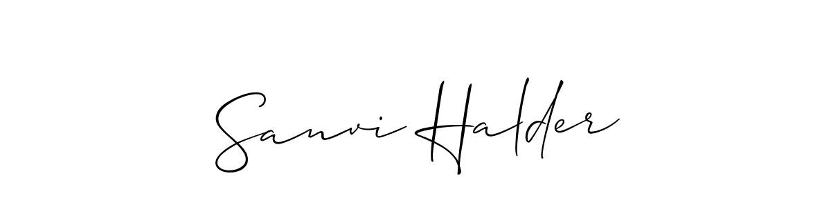 Create a beautiful signature design for name Sanvi Halder. With this signature (Allison_Script) fonts, you can make a handwritten signature for free. Sanvi Halder signature style 2 images and pictures png