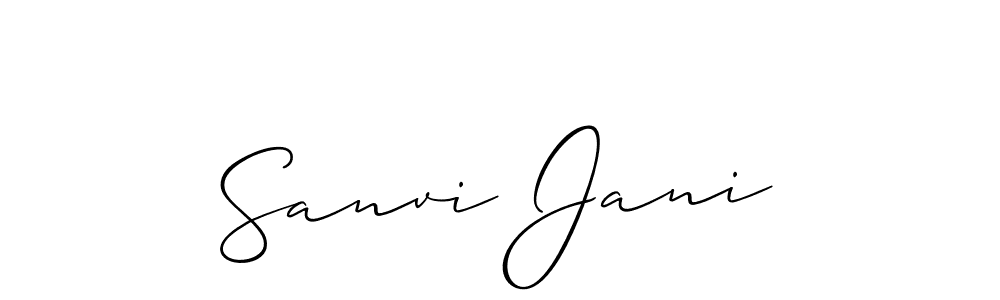Allison_Script is a professional signature style that is perfect for those who want to add a touch of class to their signature. It is also a great choice for those who want to make their signature more unique. Get Sanvi Jani name to fancy signature for free. Sanvi Jani signature style 2 images and pictures png