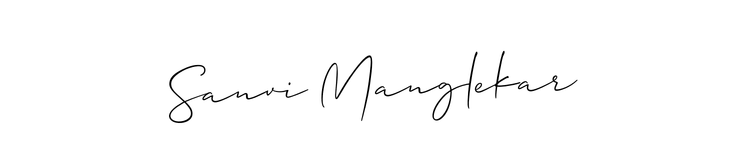 This is the best signature style for the Sanvi Manglekar name. Also you like these signature font (Allison_Script). Mix name signature. Sanvi Manglekar signature style 2 images and pictures png