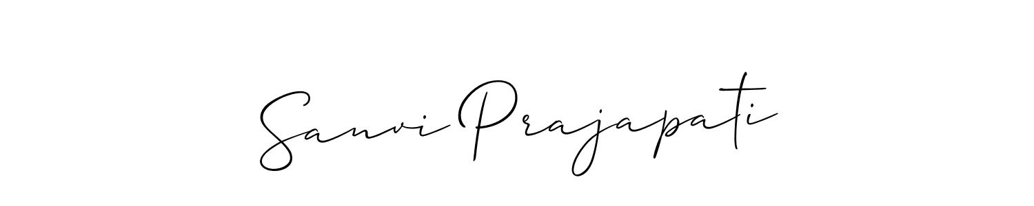 Use a signature maker to create a handwritten signature online. With this signature software, you can design (Allison_Script) your own signature for name Sanvi Prajapati. Sanvi Prajapati signature style 2 images and pictures png