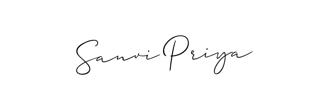 This is the best signature style for the Sanvi Priya name. Also you like these signature font (Allison_Script). Mix name signature. Sanvi Priya signature style 2 images and pictures png