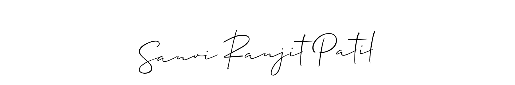 The best way (Allison_Script) to make a short signature is to pick only two or three words in your name. The name Sanvi Ranjit Patil include a total of six letters. For converting this name. Sanvi Ranjit Patil signature style 2 images and pictures png