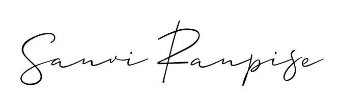 A sleek calligraphic signature for name Sanvi Ranpise utilizing Allison_Script styling. Great for adding personal signatures to photos and art. Sanvi Ranpise signature style 2 images and pictures png
