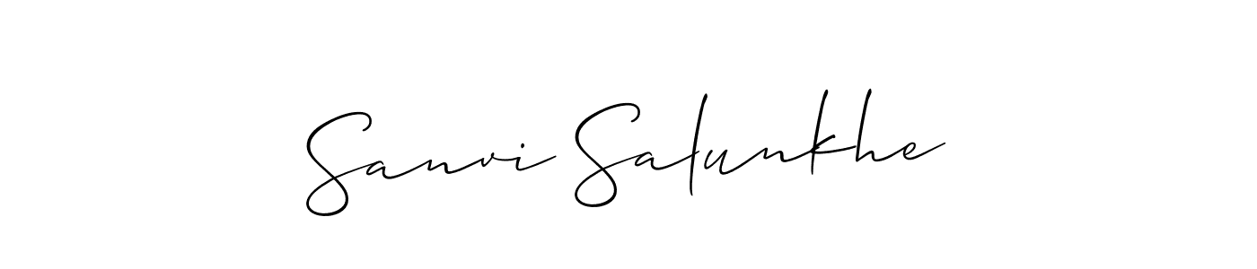 Also You can easily find your signature by using the search form. We will create Sanvi Salunkhe name handwritten signature images for you free of cost using Allison_Script sign style. Sanvi Salunkhe signature style 2 images and pictures png