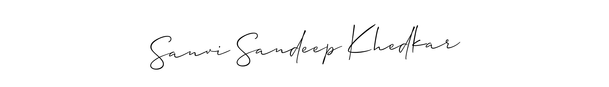 Make a beautiful signature design for name Sanvi Sandeep Khedkar. With this signature (Allison_Script) style, you can create a handwritten signature for free. Sanvi Sandeep Khedkar signature style 2 images and pictures png