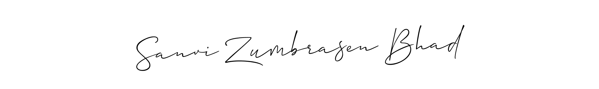 Make a beautiful signature design for name Sanvi Zumbrasen Bhad. Use this online signature maker to create a handwritten signature for free. Sanvi Zumbrasen Bhad signature style 2 images and pictures png