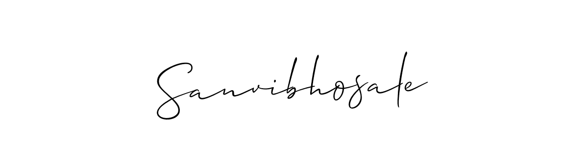 Use a signature maker to create a handwritten signature online. With this signature software, you can design (Allison_Script) your own signature for name Sanvibhosale. Sanvibhosale signature style 2 images and pictures png