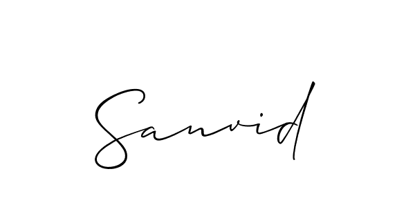 Create a beautiful signature design for name Sanvid. With this signature (Allison_Script) fonts, you can make a handwritten signature for free. Sanvid signature style 2 images and pictures png