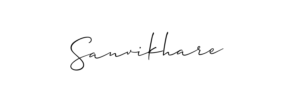 How to make Sanvikhare name signature. Use Allison_Script style for creating short signs online. This is the latest handwritten sign. Sanvikhare signature style 2 images and pictures png