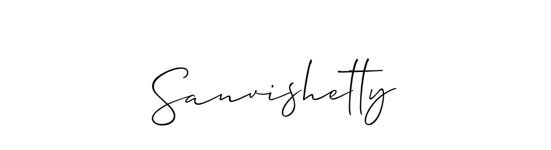 Sanvishetty stylish signature style. Best Handwritten Sign (Allison_Script) for my name. Handwritten Signature Collection Ideas for my name Sanvishetty. Sanvishetty signature style 2 images and pictures png